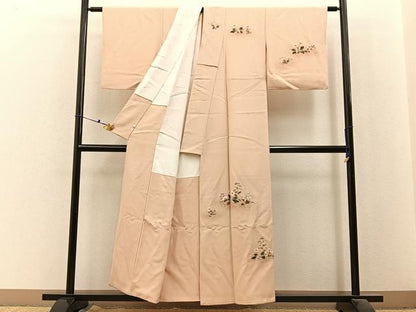 平和屋着物■訪問着　友禅　作家物　草花文　暈し染め　正絹　逸品　BAAX6454hj