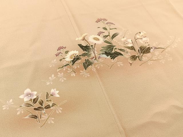 平和屋着物■訪問着　友禅　作家物　草花文　暈し染め　正絹　逸品　BAAX6454hj