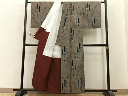 平和屋着物■上質な紬　壺垂れ吉祥文　正絹　逸品　未使用　BAAX6456hj