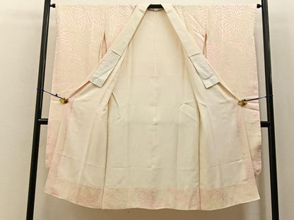 平和屋着物■振袖用長襦袢　袷　束ね熨斗　菊地紋　正絹　逸品　BAAX6457hj