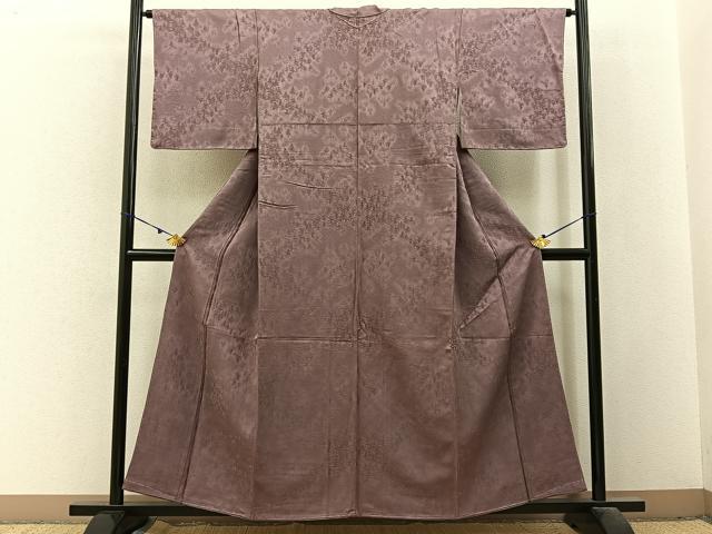 平和屋着物■上質な色無地　樹林地紋　鴇浅葱色　正絹　逸品　未使用　BAAX6459hj