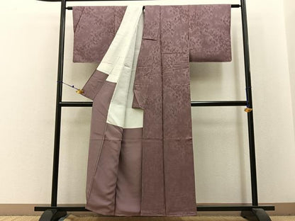 平和屋着物■上質な色無地　樹林地紋　鴇浅葱色　正絹　逸品　未使用　BAAX6459hj