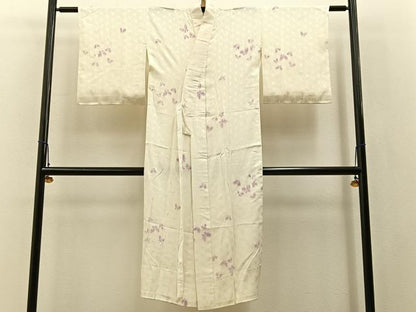 平和屋着物■長襦袢　無双仕立て　舞蝶文　正絹　逸品　BAAX6460hj