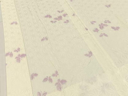 平和屋着物■長襦袢　無双仕立て　舞蝶文　正絹　逸品　BAAX6460hj
