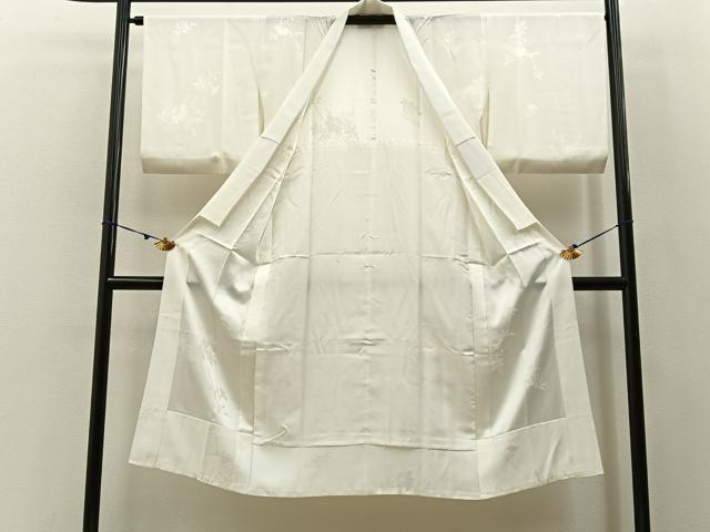 平和屋着物■長襦袢　無双仕立て　草花地紋　正絹　逸品　BAAX6462hj