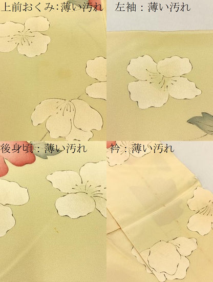 平和屋着物■上質な小紋　手描き　草花文　正絹　逸品　BAAX6464hj