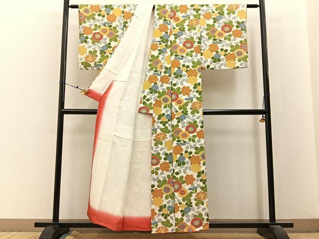 平和屋着物■上質な小紋　草花文　正絹　逸品　BAAX6466hj