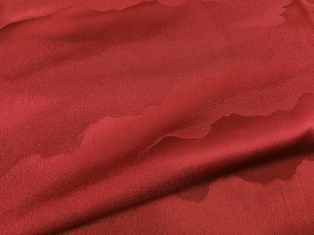 平和屋着物■上質な色無地　霞地紋　紅海老茶色　正絹　逸品　BAAX6470hj