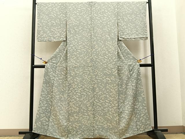 平和屋着物■上質な小紋　菊尽くし　正絹　逸品　BAAX6471hj