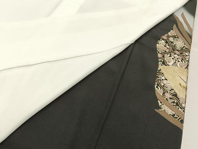 平和屋着物●豪華黒留袖　駒刺繍　正倉院花鳥文　金彩　正絹　逸品　BAAX6474hj