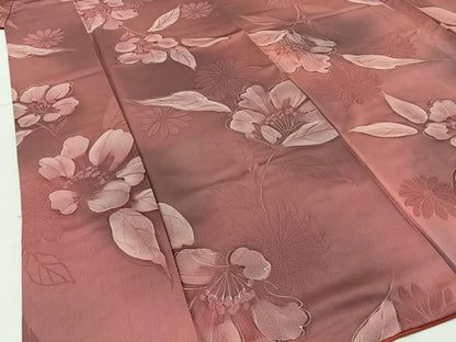 平和屋着物●上質な小紋　地紋起こし　草花文　暈し染め　正絹　逸品　BAAX6475hj