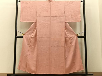 平和屋着物■上質な色無地　風景地紋　一斤染色　正絹　逸品　BAAX6478hj