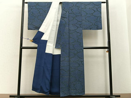 平和屋着物■上質な小紋　雲重ね文様　正絹　逸品　未使用　BAAX6481hj