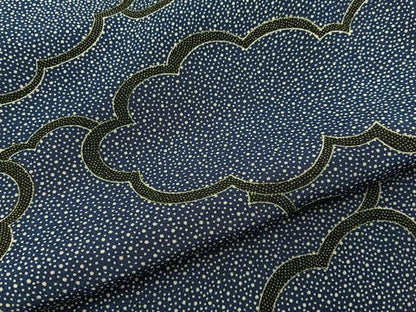 平和屋着物■上質な小紋　雲重ね文様　正絹　逸品　未使用　BAAX6481hj