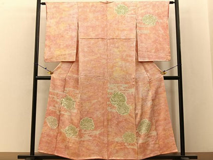 平和屋着物■訪問着　駒刺繍　絞り　乱菊　暈し染め　金彩　正絹　逸品　BAAX6483hj