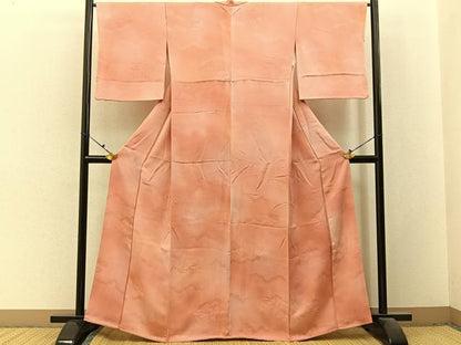 平和屋着物■上質な小紋　雲取風景地紋　暈し染め　正絹　逸品　BAAX6484hj