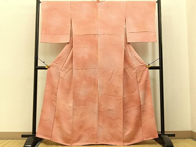 平和屋着物■上質な小紋　雲取風景地紋　暈し染め　正絹　逸品　BAAX6484hj
