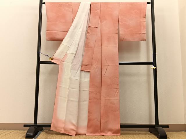 平和屋着物■上質な小紋　雲取風景地紋　暈し染め　正絹　逸品　BAAX6484hj