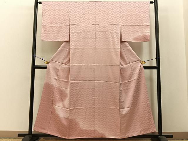 平和屋着物■訪問着　扇面青海波地紋　暈し染め　正絹　逸品　未使用　BAAX6486hj