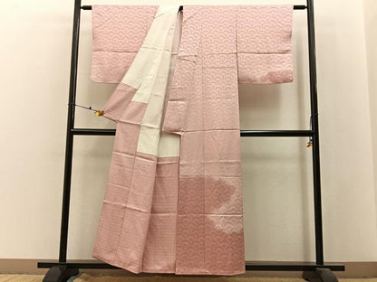 平和屋着物■訪問着　扇面青海波地紋　暈し染め　正絹　逸品　未使用　BAAX6486hj