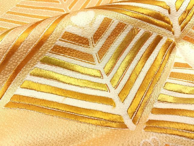平和屋着物■訪問着　刺繍　菱松葉文　正絹　逸品　BAAX6489hj