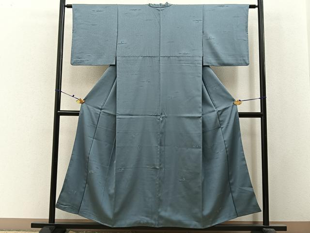 平和屋着物■上質な小紋　枝葉文　正絹　逸品　BAAX6491hj