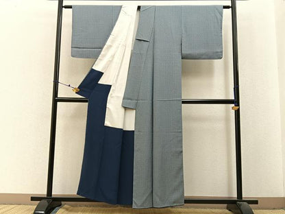 平和屋着物■江戸小紋　幾何学文様　正絹　逸品　BAAX6495hj