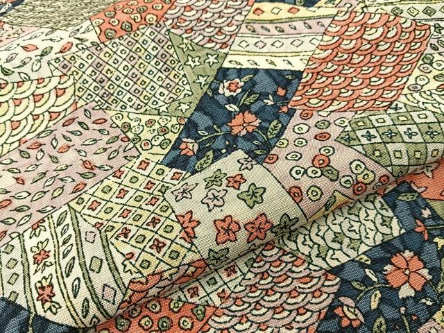 平和屋着物■上質な小紋　紬地　有職花文　正絹　逸品　未使用　BAAX6498hj