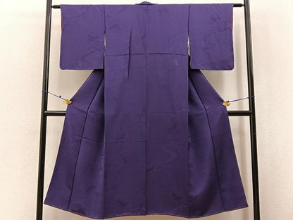平和屋着物■上質な色無地　竜田川地紋　濃鼠色　正絹　逸品　未使用　BAAX6500hj