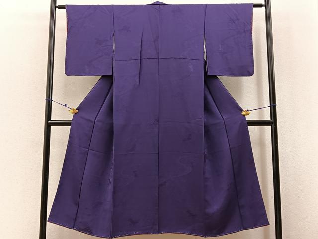 平和屋着物■上質な色無地　竜田川地紋　濃鼠色　正絹　逸品　未使用　BAAX6500hj