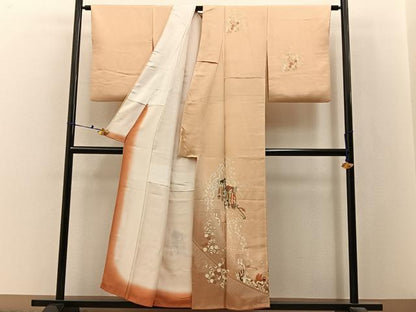 平和屋着物■訪問着　御所解花鳥文　暈し染め　金彩　正絹　逸品　BAAX6506hj