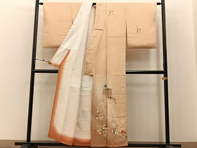 平和屋着物■訪問着　御所解花鳥文　暈し染め　金彩　正絹　逸品　BAAX6506hj