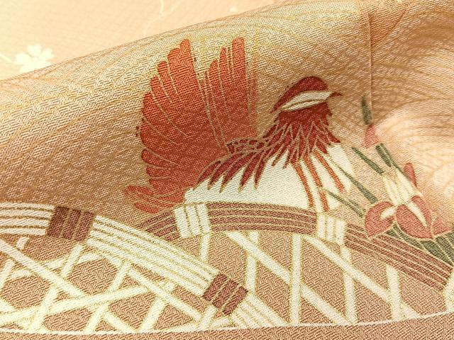 平和屋着物■訪問着　御所解花鳥文　暈し染め　金彩　正絹　逸品　BAAX6506hj