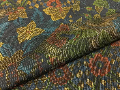 平和屋着物■本場染大島紬　切嵌花文　正絹　逸品　BAAX6507hj