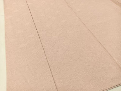 平和屋着物■上質な色無地　亀甲草花地紋　灰桜色　正絹　逸品　未使用　BAAX6508hj