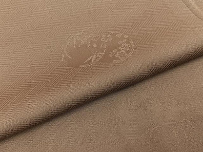 平和屋着物■上質な色無地　笹梅地紋　鳩羽鼠色　正絹　逸品　BAAX6514hj