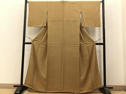 平和屋着物■上質な色無地　桑染色　正絹　逸品　BAAX6527hj