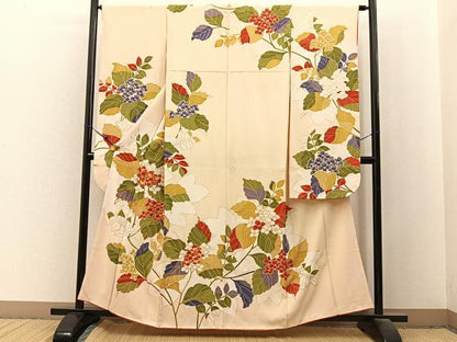 平和屋着物■豪華振袖　駒刺繍　紫陽花　金彩　正絹　逸品　BAAX6530hj