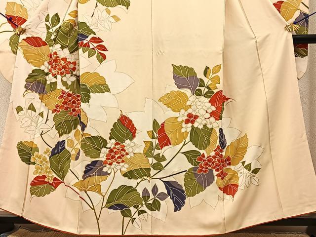 平和屋着物■豪華振袖　駒刺繍　紫陽花　金彩　正絹　逸品　BAAX6530hj