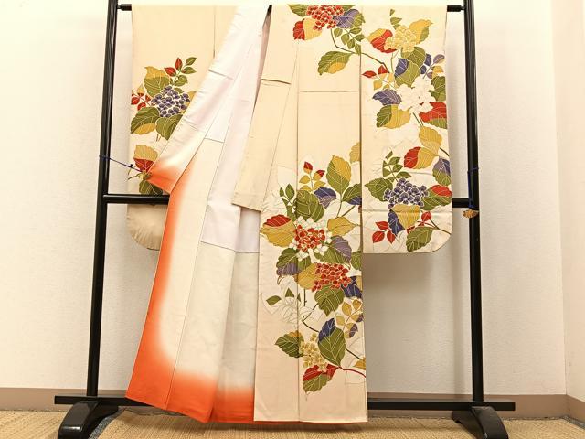 平和屋着物■豪華振袖　駒刺繍　紫陽花　金彩　正絹　逸品　BAAX6530hj