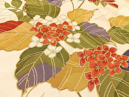 平和屋着物■豪華振袖　駒刺繍　紫陽花　金彩　正絹　逸品　BAAX6530hj