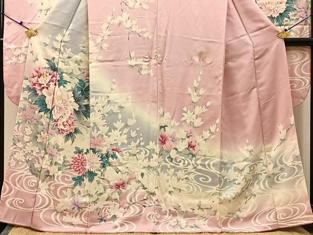 平和屋着物■豪華振袖　草花文　暈し染め　正絹　逸品　BAAX6537hj