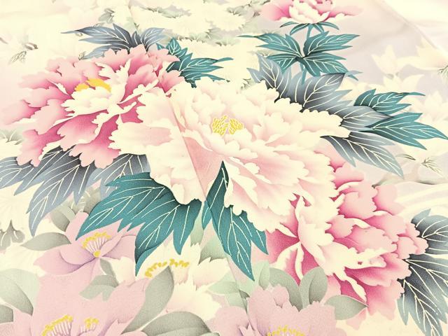 平和屋着物■豪華振袖　草花文　暈し染め　正絹　逸品　BAAX6537hj