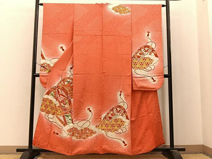 平和屋着物■豪華振袖　駒刺繍　鳳凰片輪車花文　暈し染め　正絹　逸品　BAAX6540hj