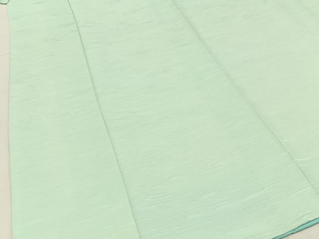 平和屋着物■上質な色無地　霞地紋　白緑色　正絹　逸品　BAAX6543hj