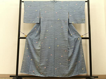 平和屋着物■上質な小紋　舞葉文　正絹　逸品　BAAX6544hj