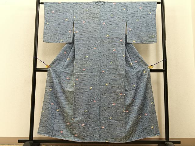 平和屋着物■上質な小紋　舞葉文　正絹　逸品　BAAX6544hj
