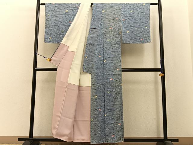 平和屋着物■上質な小紋　舞葉文　正絹　逸品　BAAX6544hj