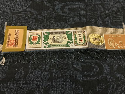 平和屋着物■結城紬　100亀甲　籬草花文　証紙付き　正絹　逸品　BAAX6546hj
