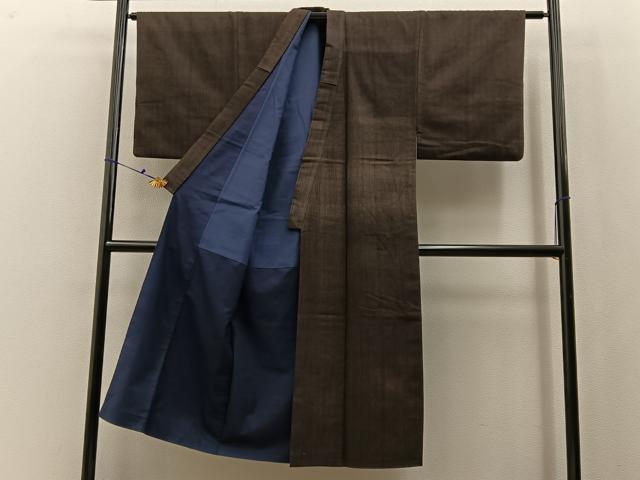 平和屋着物■男性　紬　アンサンブル　霞文　正絹　逸品　BAAX6549hj